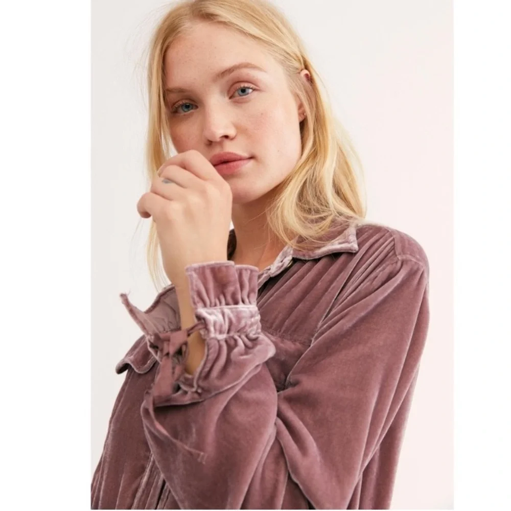 FREE PEOPLE BELLA DONNA DUSTER VELVET MAXI COAT SIZE XS